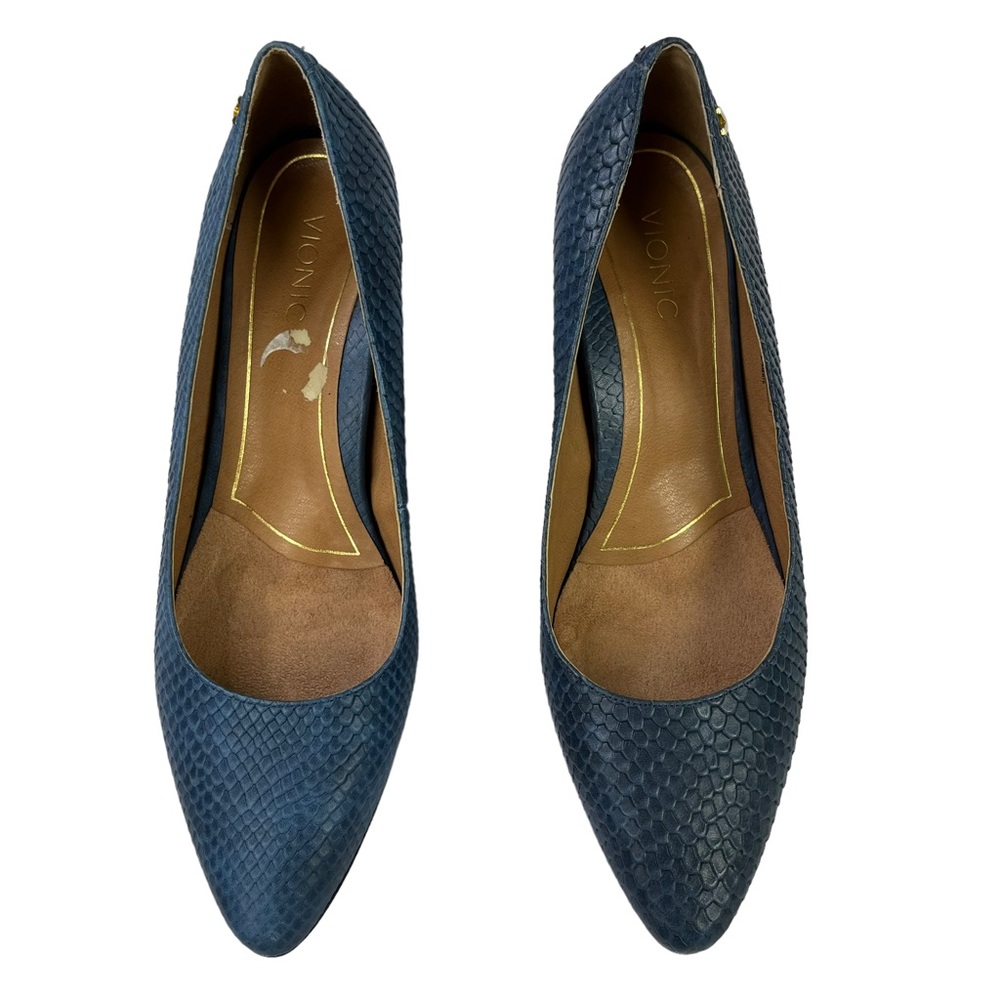 Vionic Blue Textured Heels - Picture 4 of 11